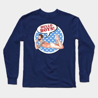 Hello Boys - blue moon Long Sleeve T-Shirt